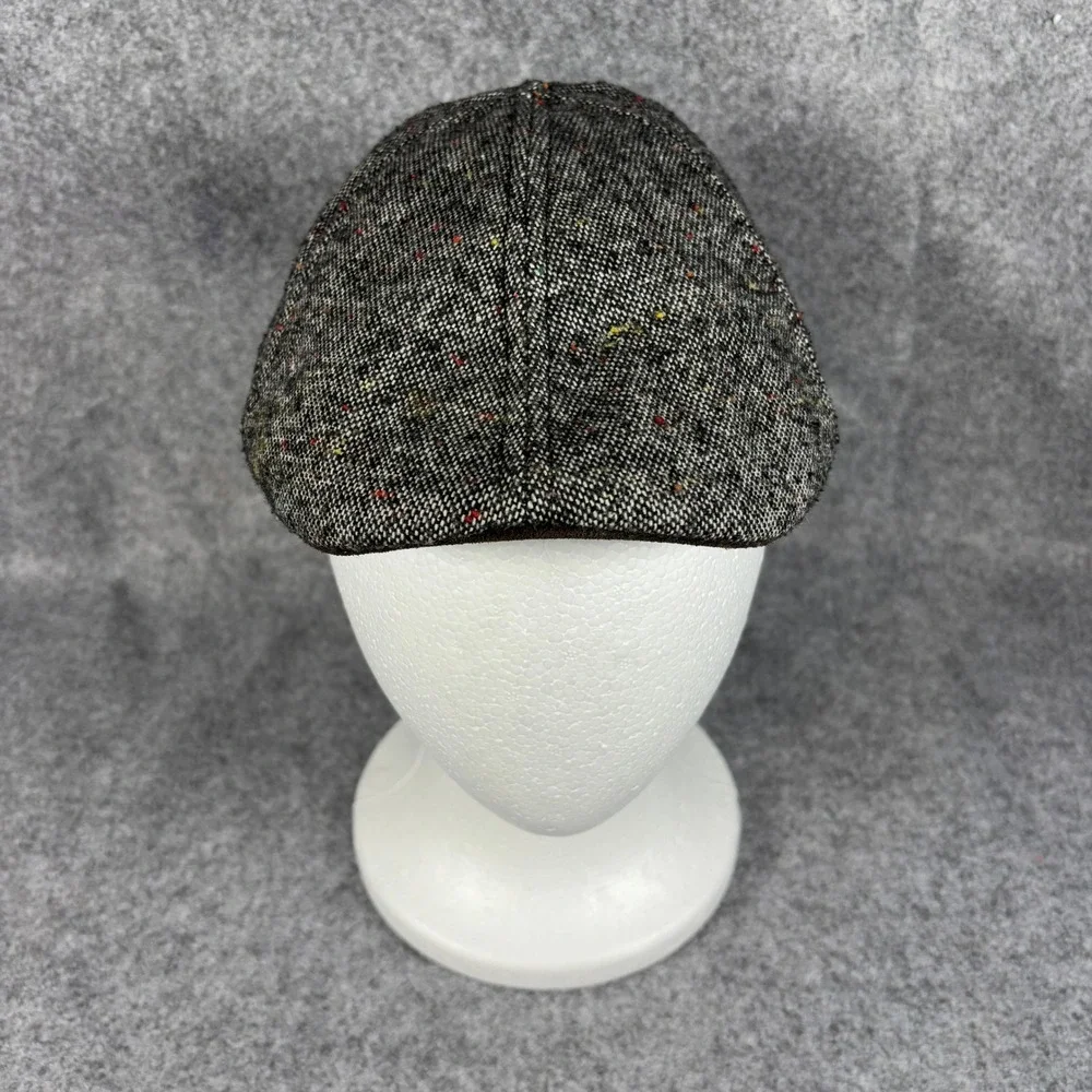 Levis Mens Donegal Tweed Flat Cap Ivy Hat SM Gray Wool Blend Driving Cap Logo